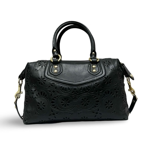 Coach Black Laser Cut Leather Ashley Convertible
Satchel Shoulder Bag Restored - Picture 3 of 10
